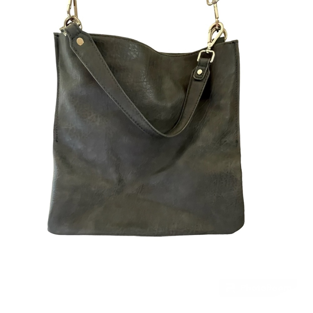 Moda Luxe Gray Faux Leather Crossbody or Shoulder Purse - Picture 2 of 16